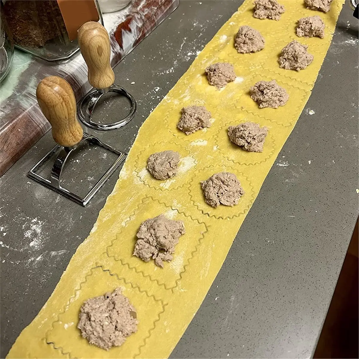 Oct Sale Ravioli Stamp Maker Cutter with Roller Wheel (Set of 4)