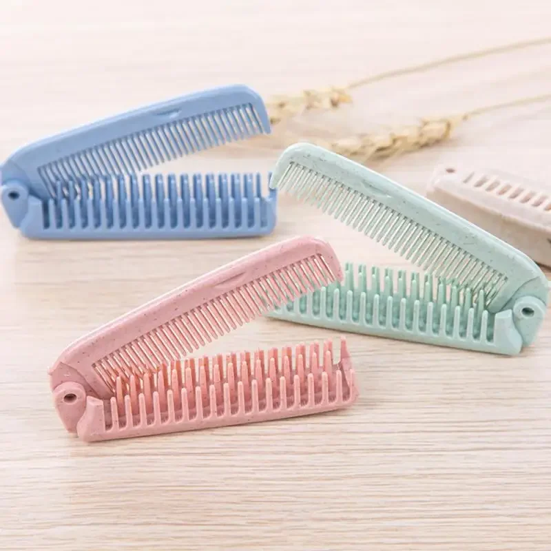 1 Pcs Portable Folding Comb Hair Brush Anti-static Combs Travel Hair Brush Wheat Straw Folding Hairdressing Styling Tool