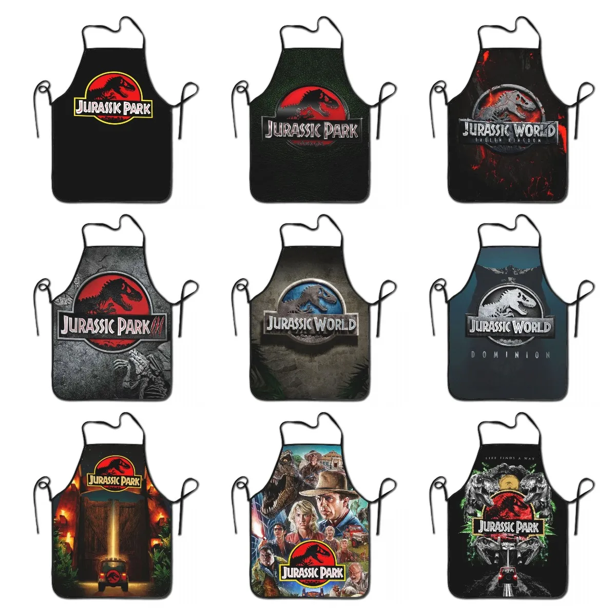 Jurassic Park Logo Apron Women Men Unisex Bib Dinosaur Cooking Kitchen Tablier Cuisine Chef Painting