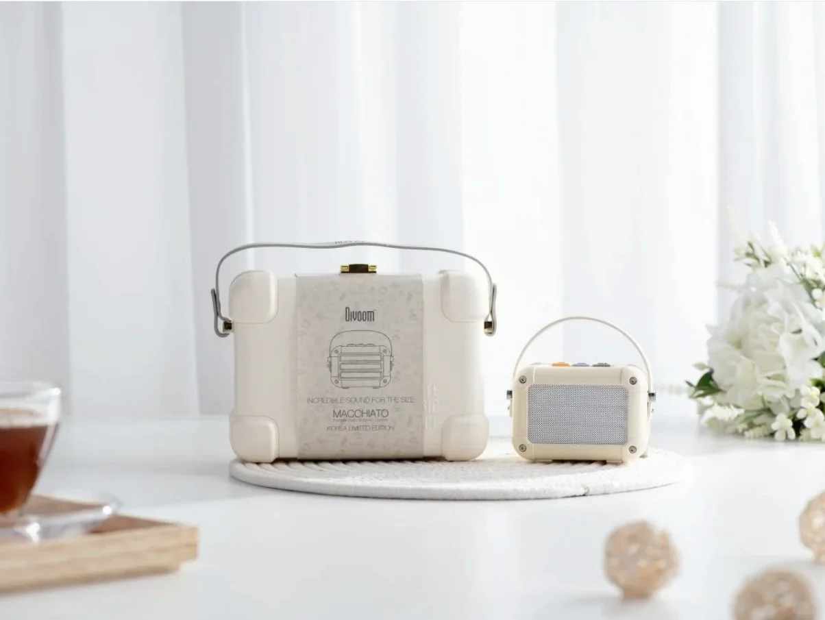 

Divoom Macchiato TWS Bluetooth Speaker Ivory White Metal Radio Outdoor Hand-held Music Wireless Player Subwoofer