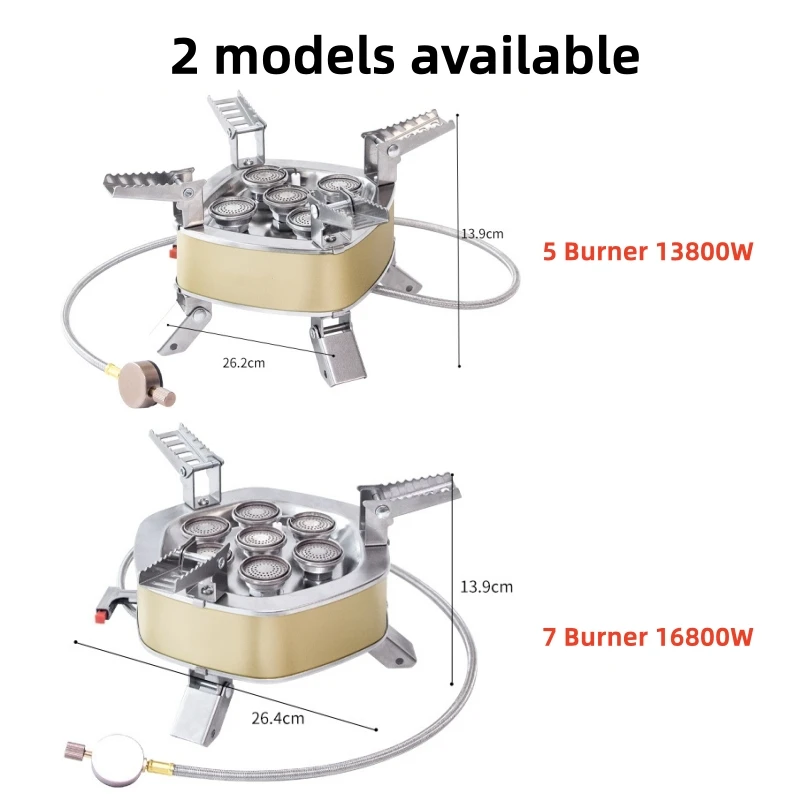 New Strong Firepower Tourist Burner Camping Stove Portable Windproof Outdoor Gas Stove Hiking Picnic Barbecue Cooking Cookware