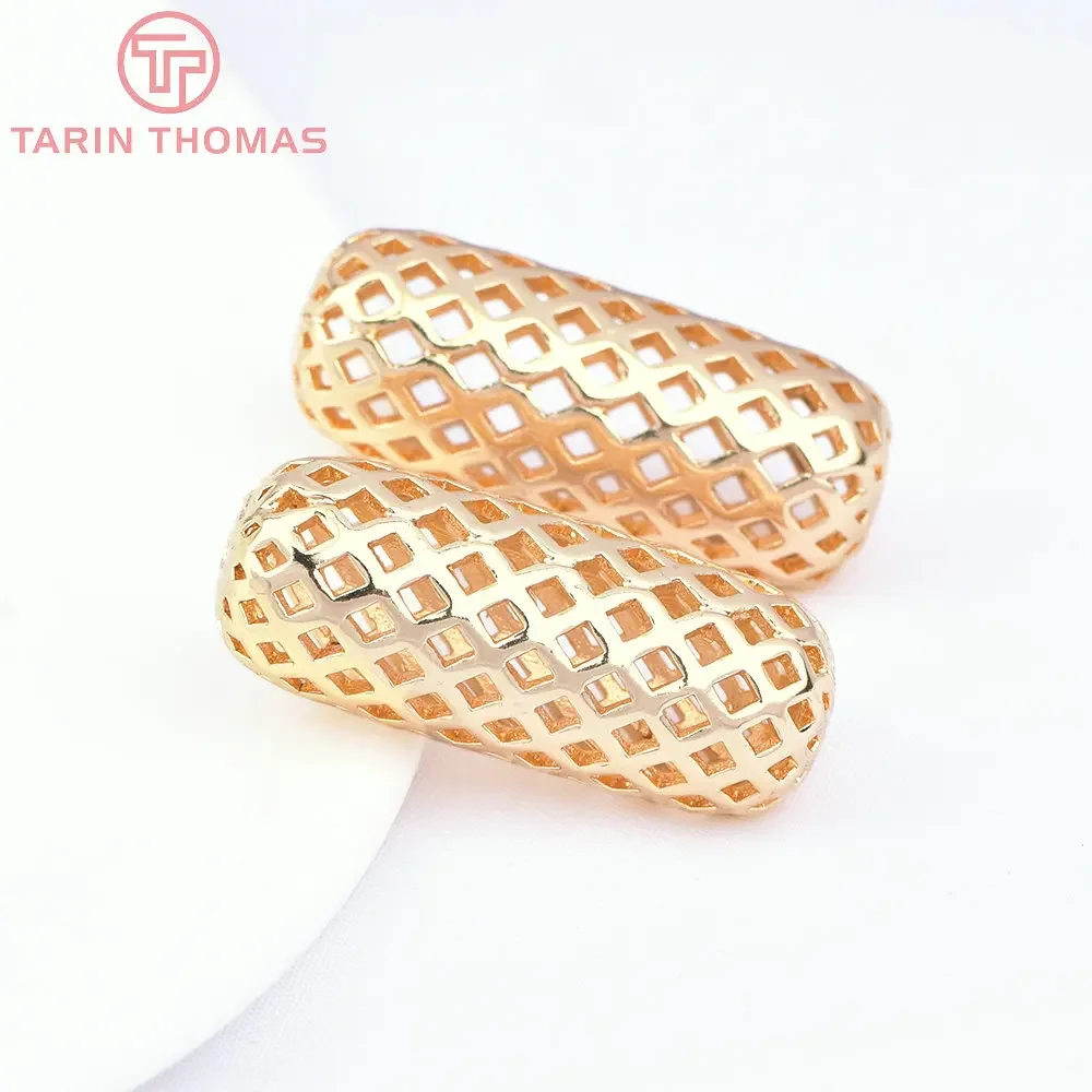 (7727) 6PCS 30x12MM 24K Gold Color Plated Brass Cylindrical Bracelet Beads septum Beads High Quality Diy Jewelry Accessories