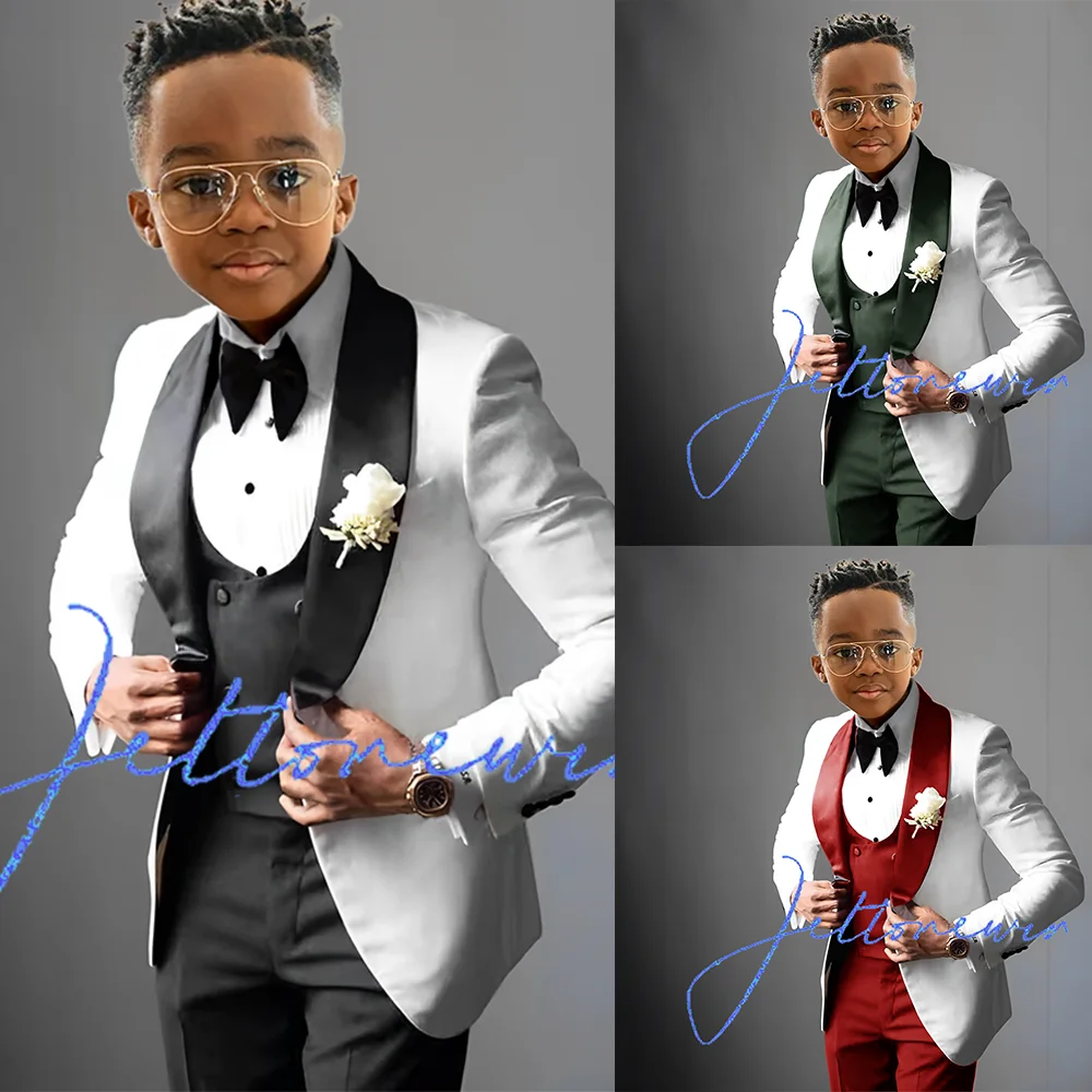 Suit for Boys Wedding Tuxedo Kids Formal Jacket Pants Vest 3 Piece Set Custom Outfit Classic Clothes 2-16 years