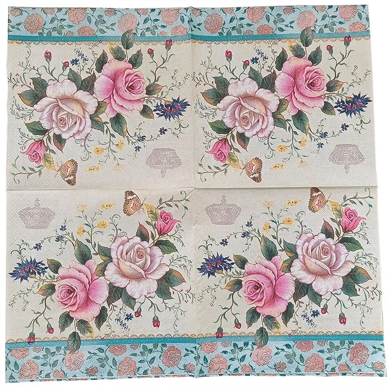 10/20 stücke/pac 33*33cm 2-lagig auf Lager neue bunt bedruckte Servietten Blumen-und Gras gesichts tücher Party Tissue Papier Tischs ets