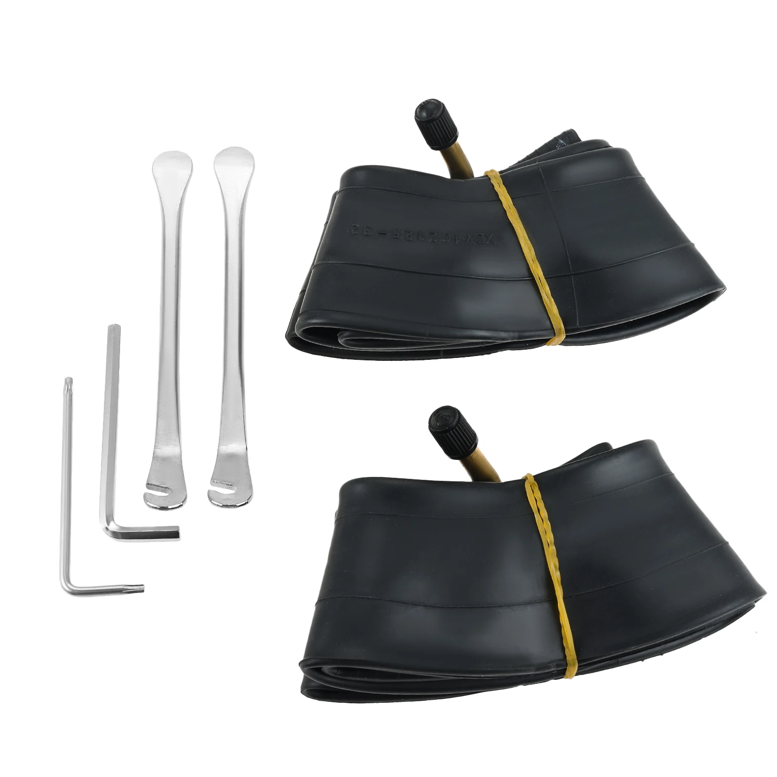 

2pcs 10 X 2.125 Inner Tube Inflatable Front/Rear Tire Double Thickness Anti-slip for Electric Scooter 0° Valve Angle W/ Crowbars