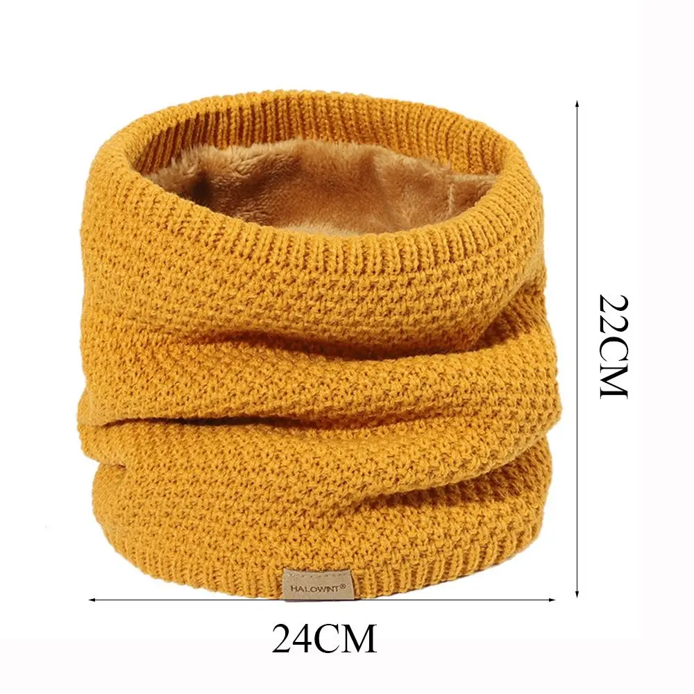 Casual Thickened Lining Neck Gaiter Knitted Keep Warm Ski Tube Scarf Cold-proof Collar Men & Women