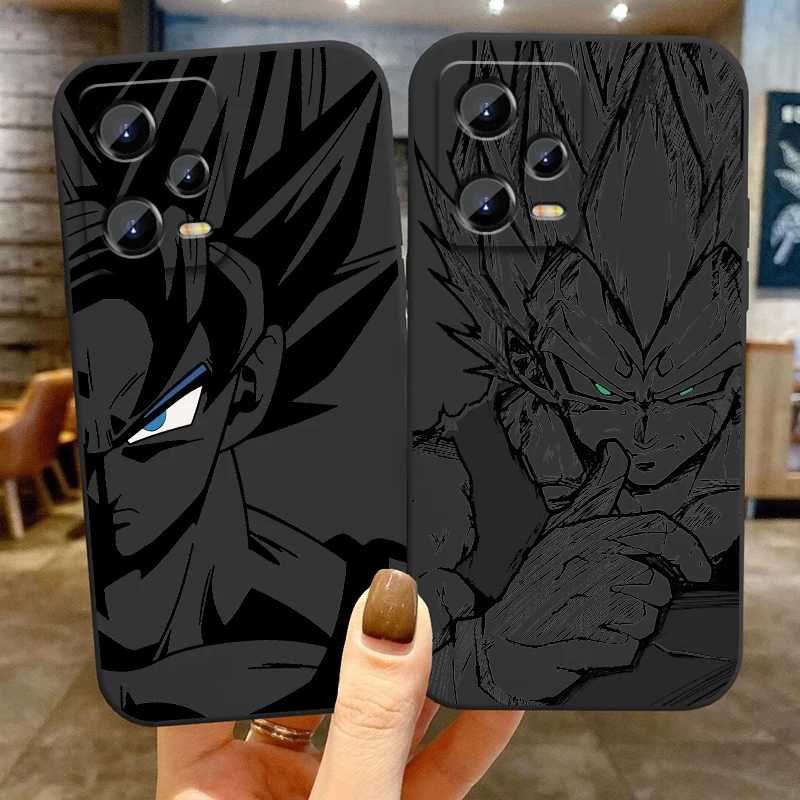 Luxury D-Dragon Ball Art Goku For Xiaomi Redmi Note 13 12R 12 12S Turbo 11 11T 11S 10 10S Pro Plus 5G Black Cover Phone Case