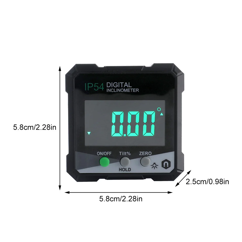 4 * 90 degrees inclinometer digital LCD screen tilt box angle meter electronic digital protractor