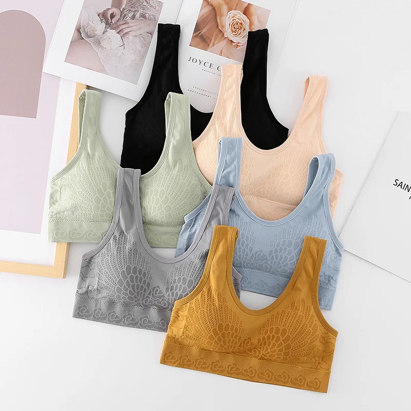 

Women's Sexy Tube Top Seamless Sports Tank Top Wireless Underwear Padded Bra Bralette Vest Deep U-neck Camisole for Everyday