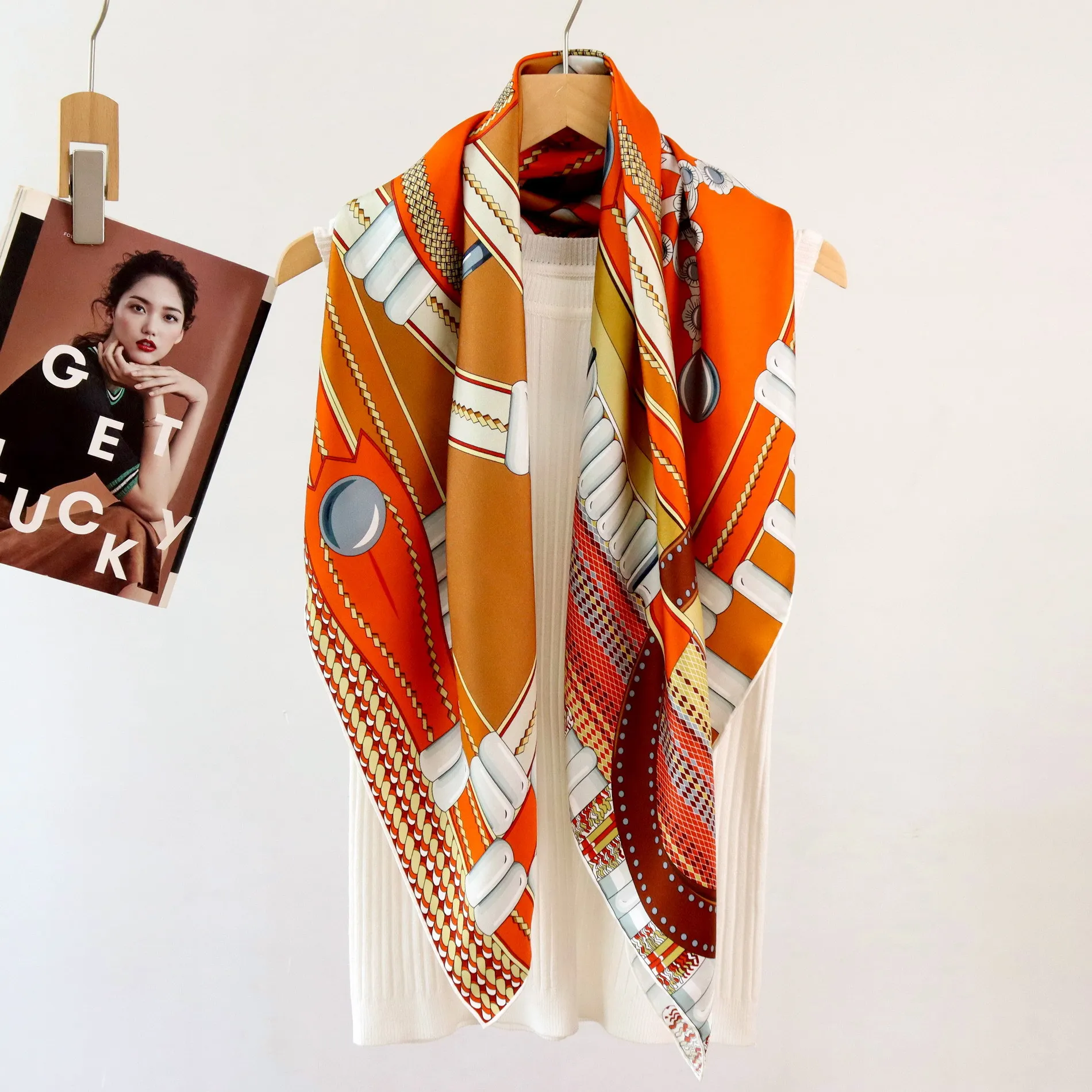 

Новый шелковый шарф 90 см, саржевые шали из шелковицы, банданы с ручными краями, женские аксессуары, сумка для волос, украшения