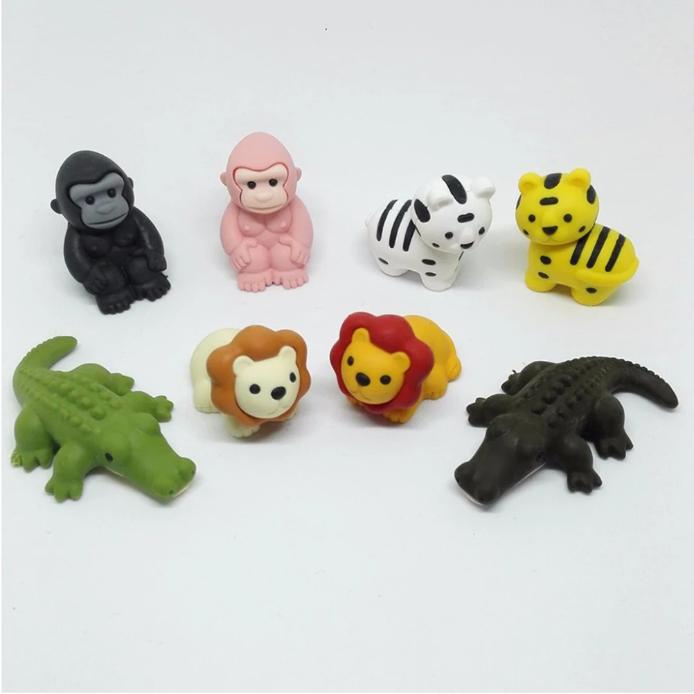 

20 Pcs Animal Eraser Adorable Pencil Set Cartoon Artist Supply for Collection