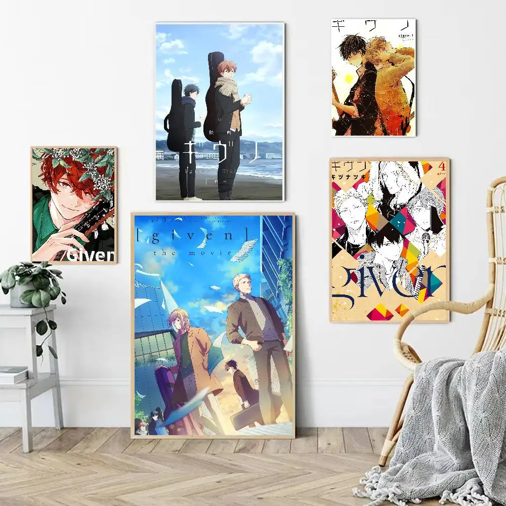 Anime GIVEN Vintage Anime Poster Wall Art For Study Living Room Decor Unique Home Decoration Pictur
