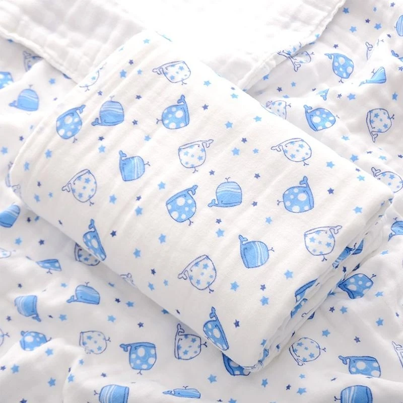 J15U طفل قماط التفاف 6 طبقات القطن الشاش تلقي بطانية الشاش لحاف منشفة استحمام