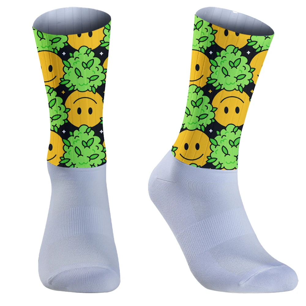 Chaussettes de cyclisme drôles pour femmes et hommes, chaussettes à rayures, art Van Gogh, Harajuku, fruits, animaux, paresseux, bière, mode décontractée, 1 paire