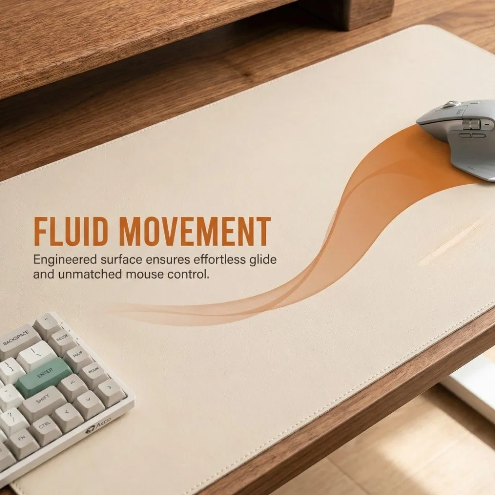 Easy to Clean Stitched Mouse Pad PU Leather Non-slip Laptop Computer Mousepad Waterproof Extra Large Writing Pad Students