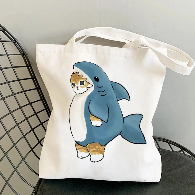 Kawaii Katzen Cartoon Manga Einkaufstasche Strandtasche Shopper Taschen Handtaschen Canvas Frau Einkaufstaschen Hohe Kapazität