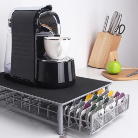 

Custom CoffeeDrawer Countertop Metal Nespresso Metal Coffee Drawer Coffee Box