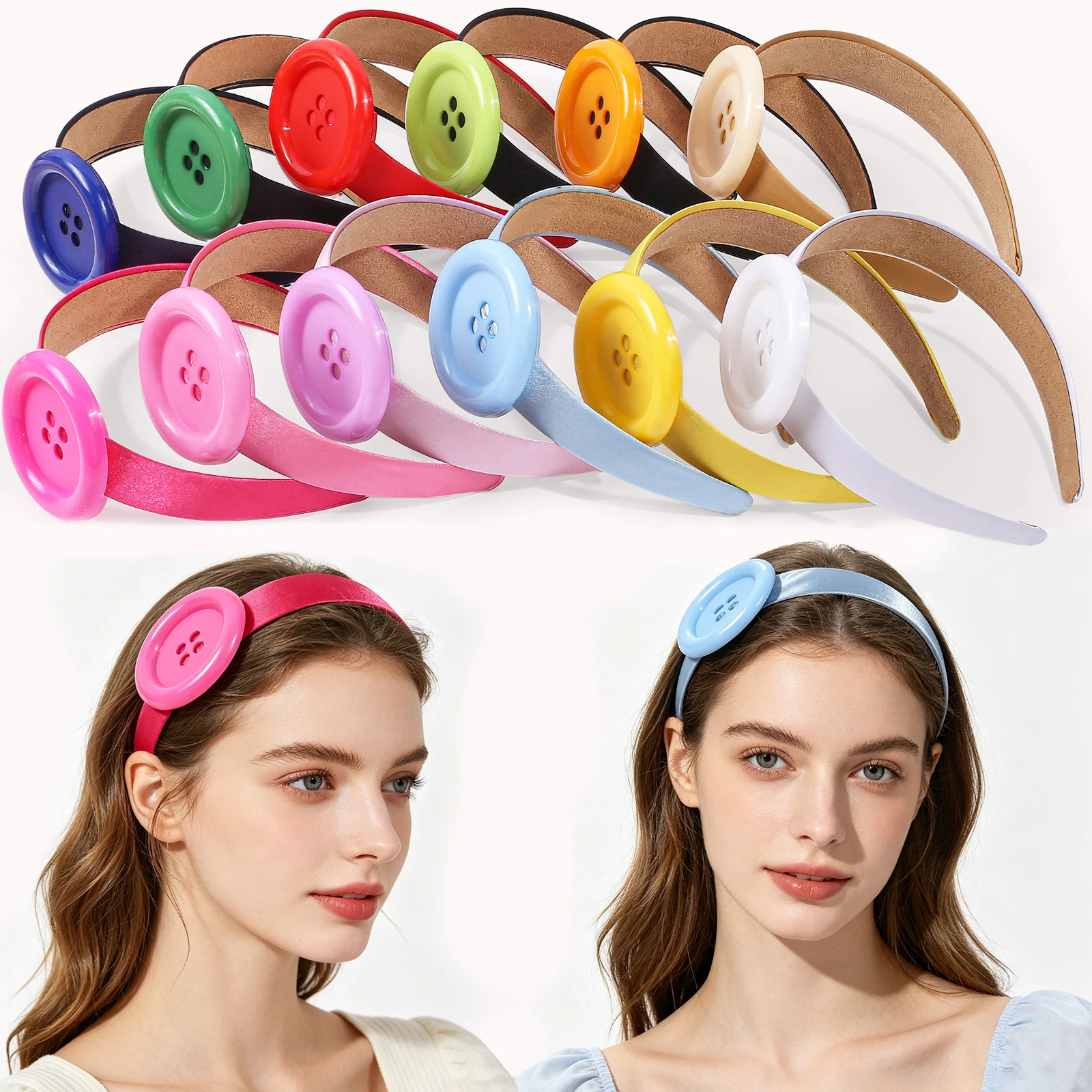 Travel Accessories Aesthetic - Diadema con decoración de botones para