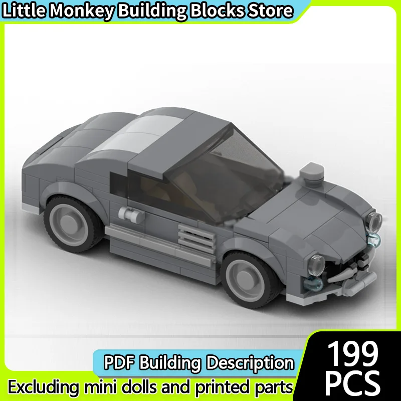 

Speed Racing Car Model MOC Building Bricks Grey Compact Car Modular Technology Children Holiday Gifts Assemble Toys Suit