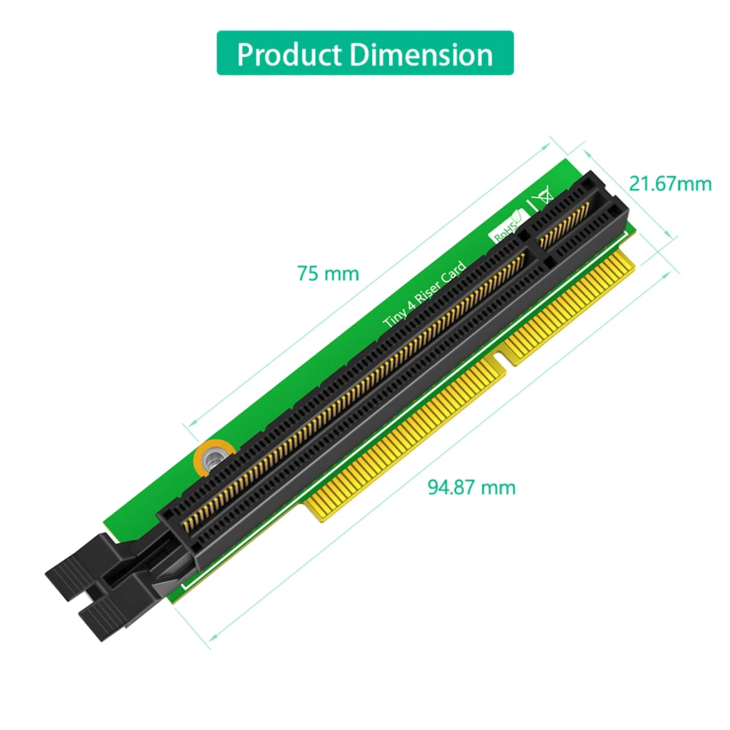 PCI-E 16X Grafikkartenadapter für Tiny4 Tiny5 Tiny6 Serie für ThinkCentre M720Q M910Q M910X für P340 M90Q P1000 Riser-Karte – Detail 5