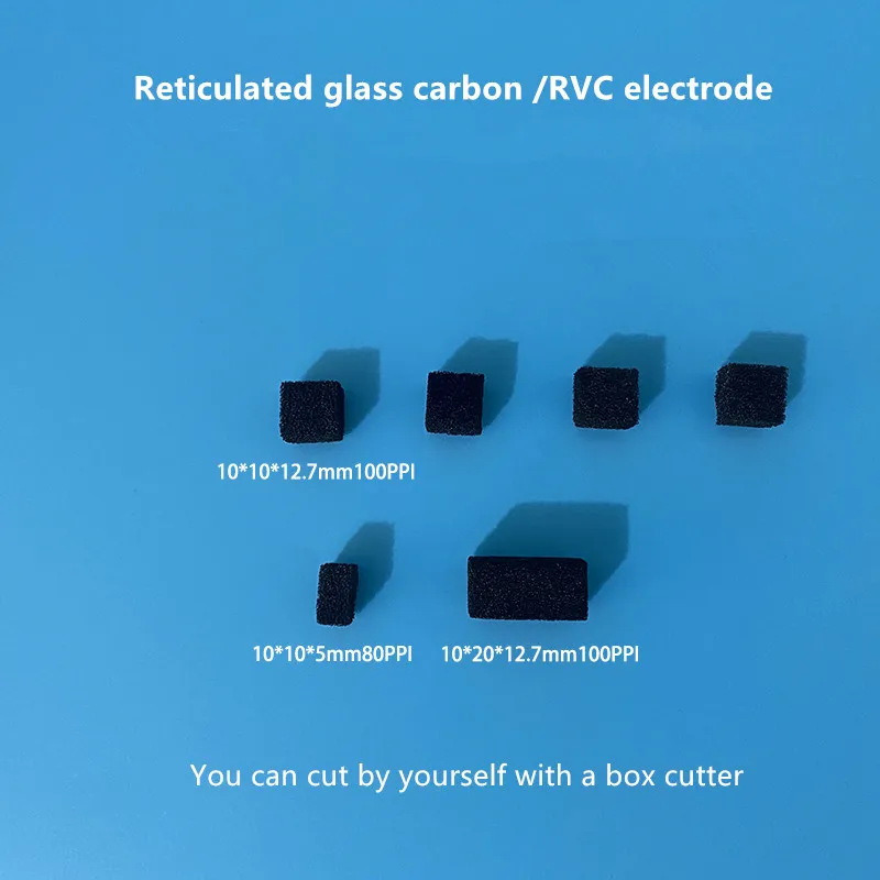 GC mesh glass carbon, RVC electrode, 100PPI, laboratory foam carbon.