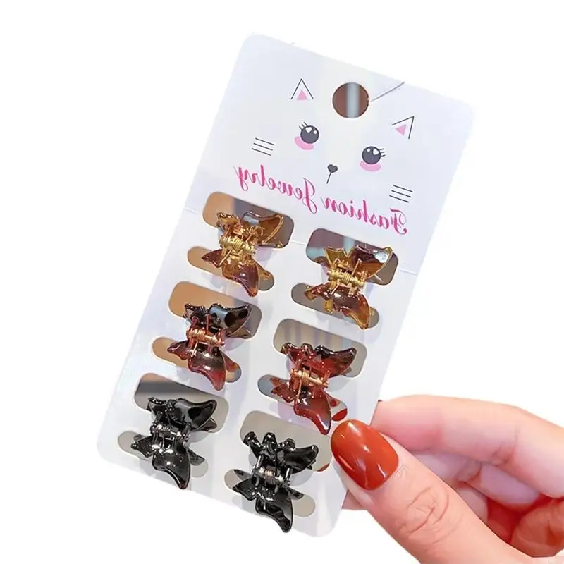 

K3KF 6pcs Elegant Leopard Small Hair Claw Acrylic Hair Clip Small Hairpin Hair Decoration Headwear for Daily and Party Use