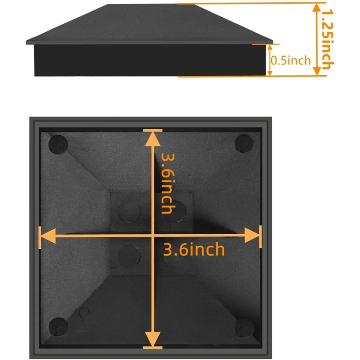 ABNH (3,5 pulgadas x 3,5 pulgadas) tapas de postes de cerca de madera, impermeables a prueba de rayos UV, mantienen el poste de grietas y aposamiento para tapas de postes cubierta 6 piezas