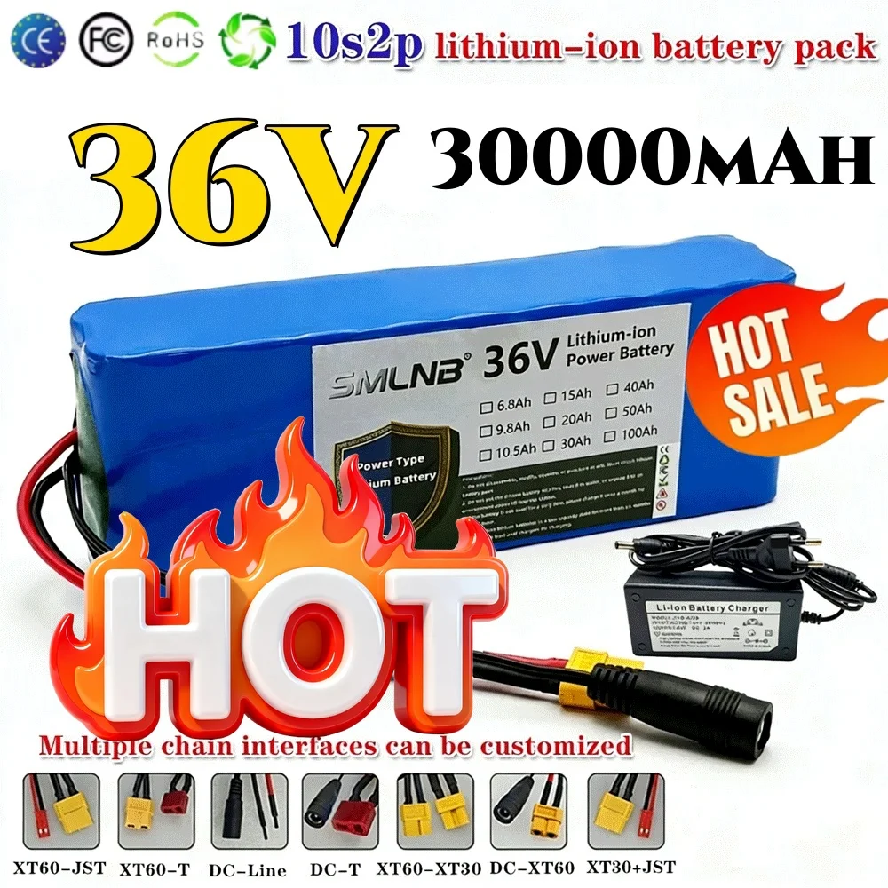 🎠~10S2P 36V 30000mAh 36v Electric Scooter Battery Lithium Electric Scooter 500W Electric Scooter Battery 36v 10s2p Battery