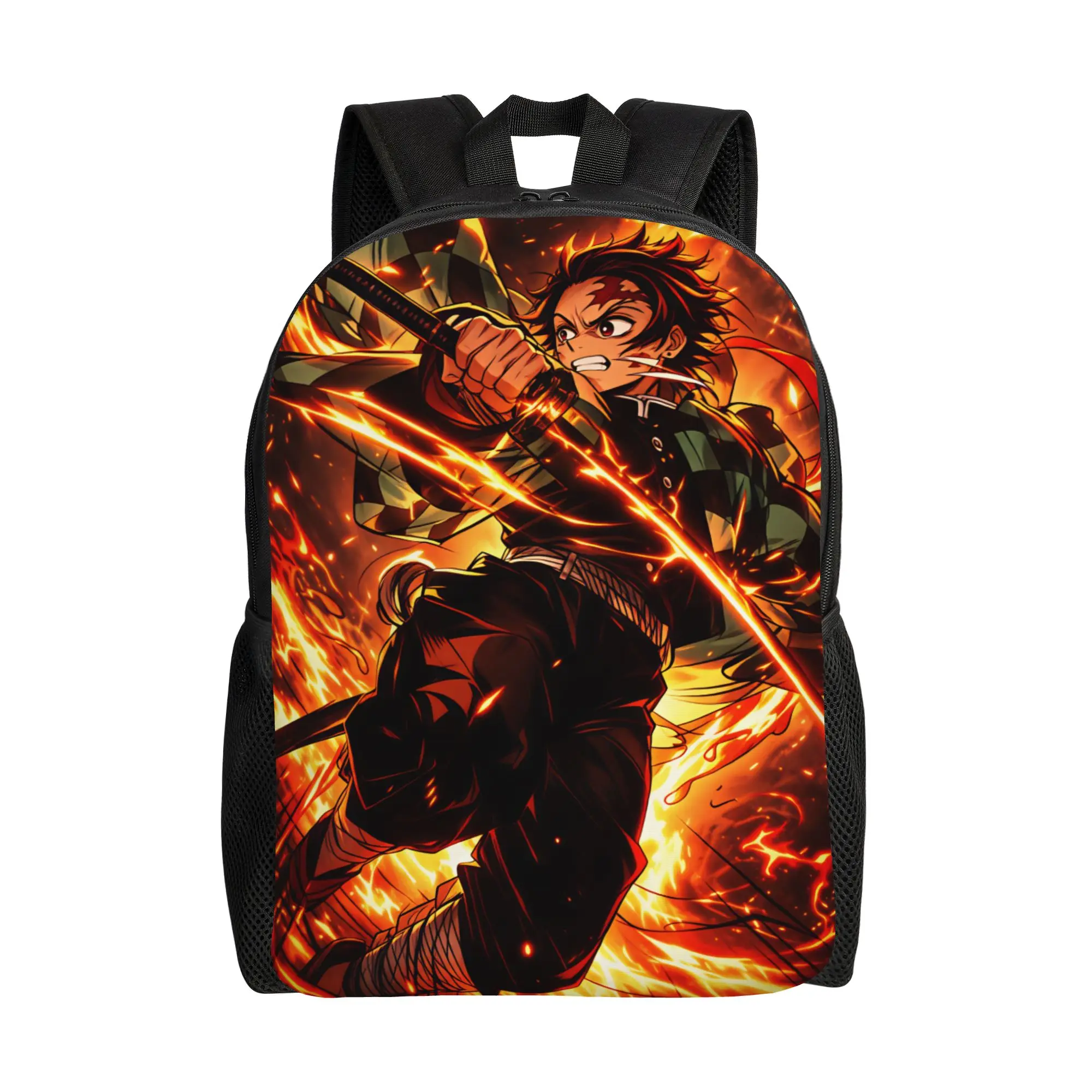 Kamado Tanjiro Backpack Demon Slayered Funny Backpacks Men Workout Durable High School Bags High Quality Rucksack