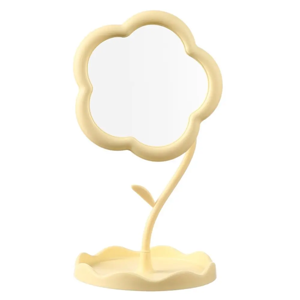 Cute Sunflower Shaped Dressing Mirror Classic Detachable Desktop Makeup Mirror Single Side 360 Degree Rotation Table Mirror Home