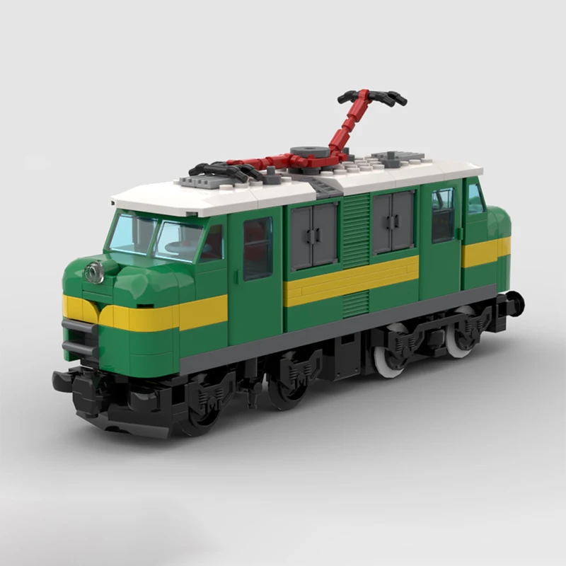 City Car Model MOC Building Bricks Vintage Spanish Locomotive Modular Technology Gifts Holiday Assemble Children Toys Suit