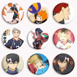 Anime Haikyuu!! Volleyball Cartoon Soft Button Pin Pink Bow Shoyo Hinata Sugawara Koushi Brooch Badge Bag Decor Friends Gifts
