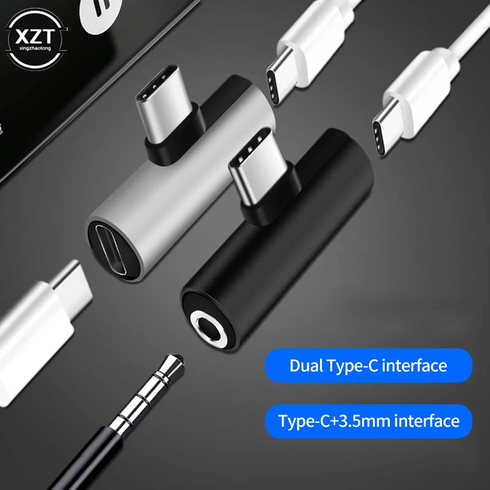 Type-C to 3.5mm Jack Converter Headphone Audio Adapter USB Cable Type-C to Type-C Headphone Converter Cable Auxiliary Adapter