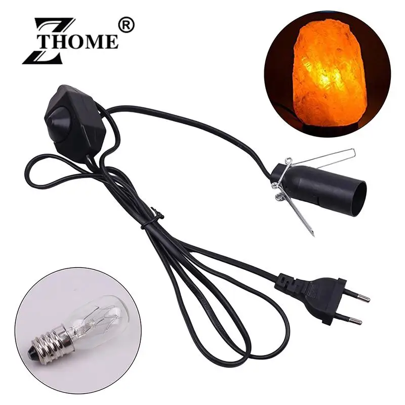 1.5m Power Cord Cable with Dimmer ON OFF Switch Metal Clip E14 E12 Base Hanglamp Holder Socket Plug Cord for Salt Rock Lava Lamp