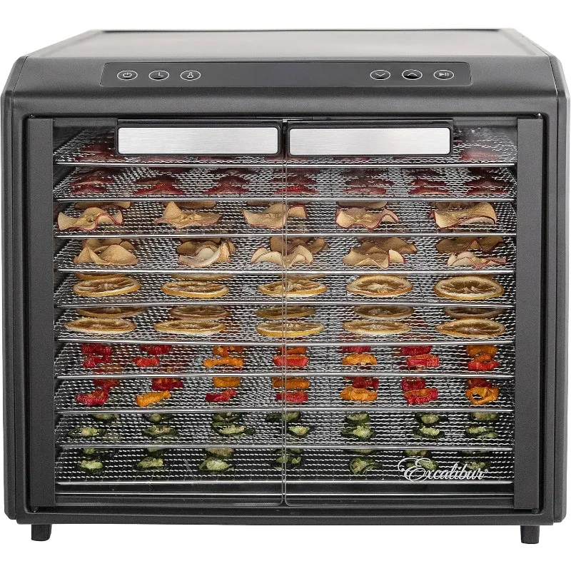 Electric Food Dehydrator Select Series 10 Tray with Adjustable Temperature Control, Including Chrome Drying Tray, 800 Watt