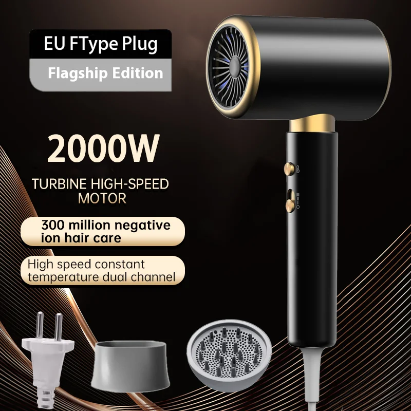 

Рождественский фен Портативный профессиональный ионный фен с отрицательными ионами Быстросохнущий низкий уровень шума с насадкой-диффузором