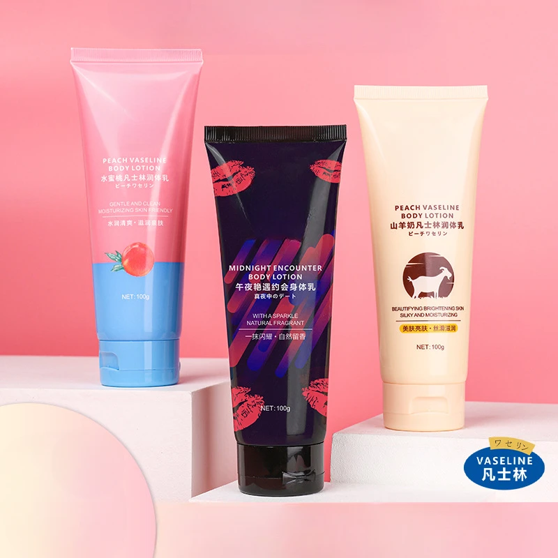 

100g Peach Vaseline Body Lotion Midnight Encounter Moisturizer Full Body Moisturizing Goat's Milk Hand Cream