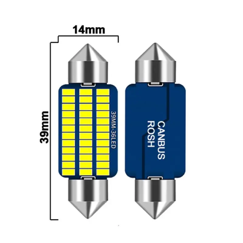 Imagem -05 - Led Automobile Reading Lamp Luz Branca Lâmpada do Telhado Vem com Compartimento 12v 31 mm 36 mm 39 mm 41 mm 301421smd