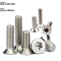 25/50pcs M2.5 M3 M4 304 Stainless Steel Six-Lobe Torx Flat Countersunk Head Screw Bolt