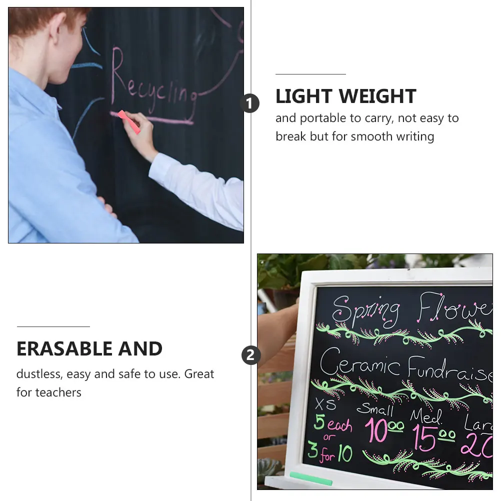 

24Pcs Dustless Colorful Water Soluble Chalk Lightweight Portable Teaching Blackboard Graffiti Chalk Erasable Blackboard Chalks