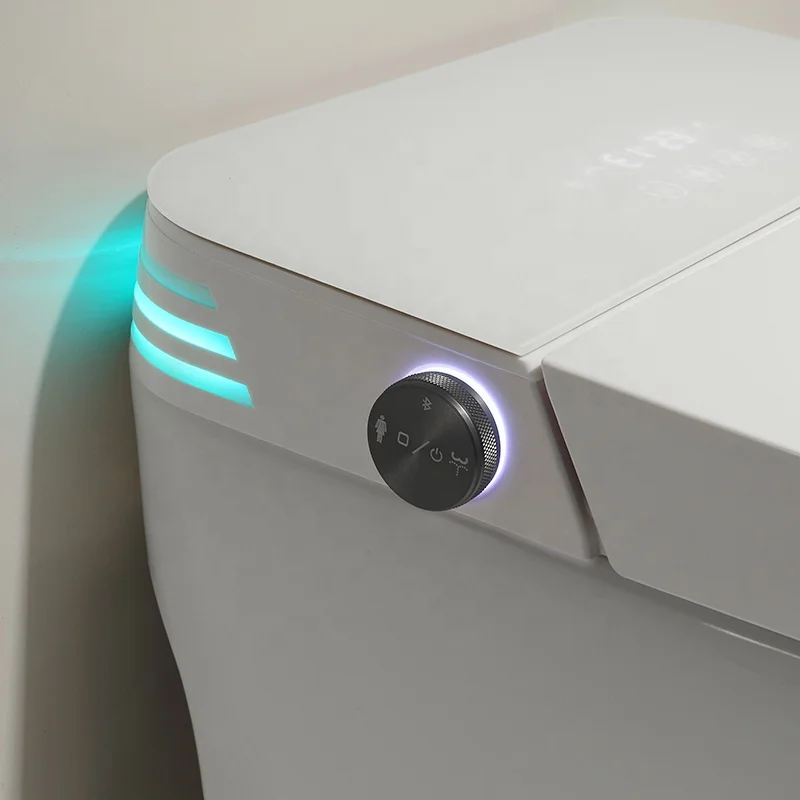 HKZX White Electric Ceramic Automatic Bidet Toilet Bowl Elongated S-trap Intelligent Siphon Jet Flushing Smart Toilet Remote Con