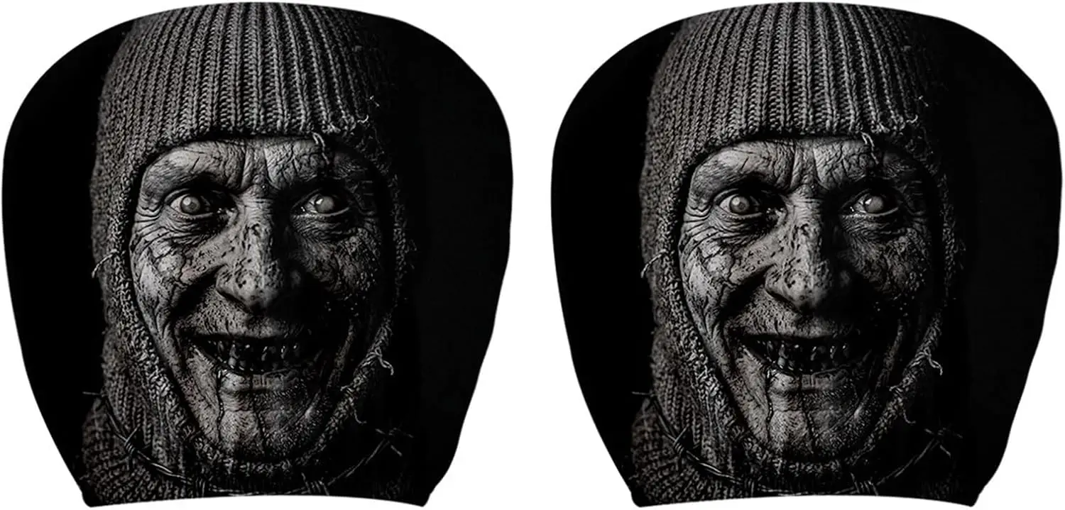 2Pcs Headrest Covers Ghost 2Pcs Headrest Cover Funny Alien Car Headrest Covers, 2 Pack Polyester Alien Pattern