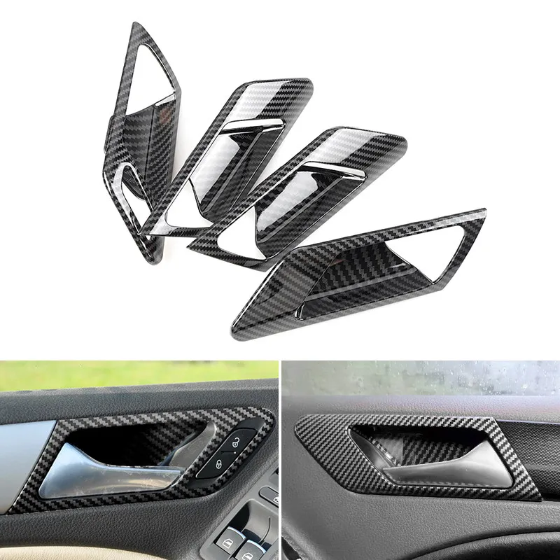 

ABS Car Accessories Carbon Fiber Pattern For VW Golf 6 MK6 2008-2013 Interior Door Handle Pull Bowl Frame Cover Stickers Trim