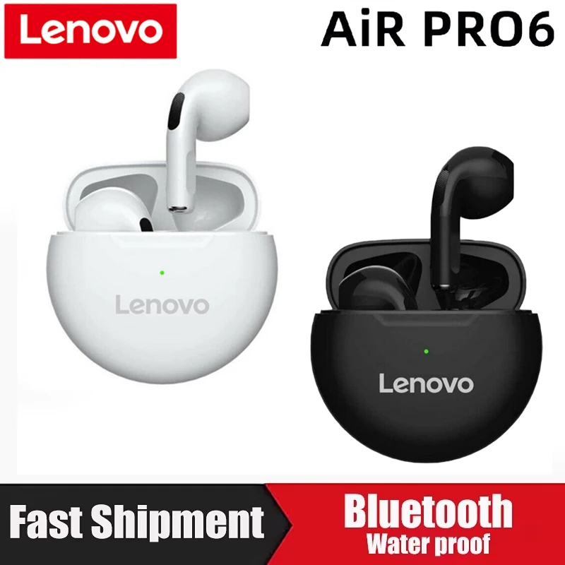 Original Lenovo Air Pro6 TWS Earphones Wireless Bluetooth 5.0 HiFi Sport Noise Reduction Headphones Touch Control Earbuds