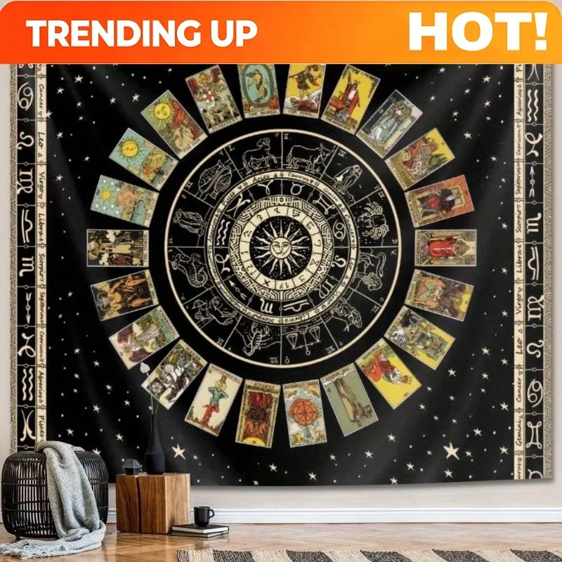 Customization 1 Stück Star Tarot Wandteppich Spiritueller Wandteppich Tierkreis Astrologie Wandteppich Hexe