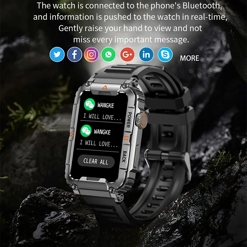 Orologio intelligente da uomo Android IOS Fitness Watch Ip67 Monitor militare impermeabile per la salute AI Voice Bluetooth Call Smart Watch 2024