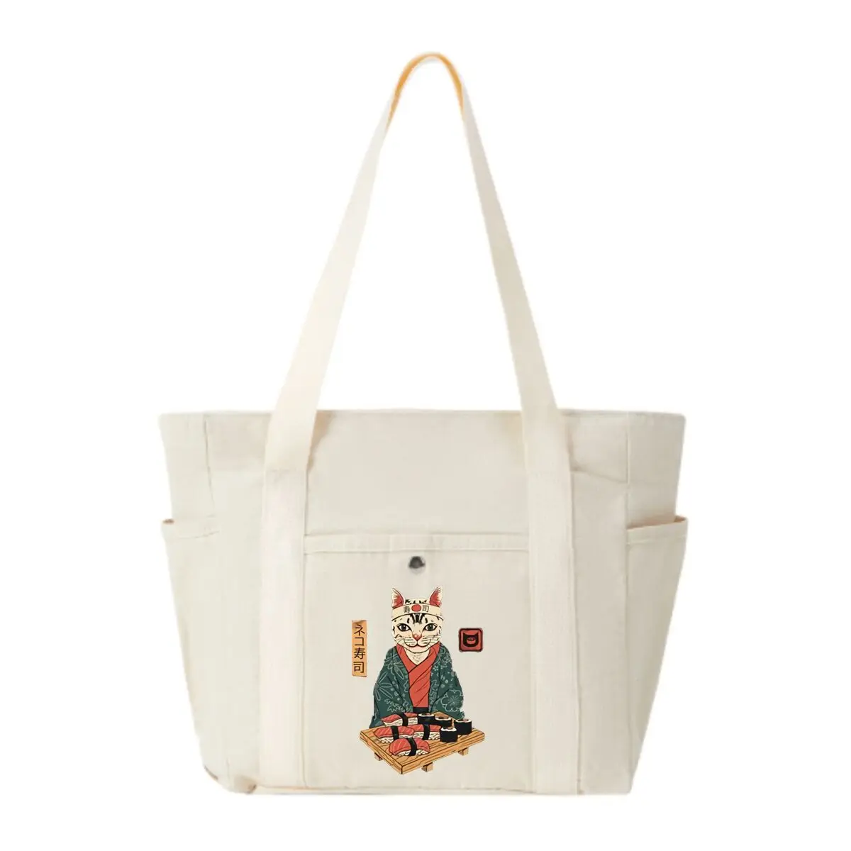 Neko Sushi Cat Chef Art Gráfico Bolso femenino con múltiples bolsillos Bolso de viaje para compras Bolso de mujer