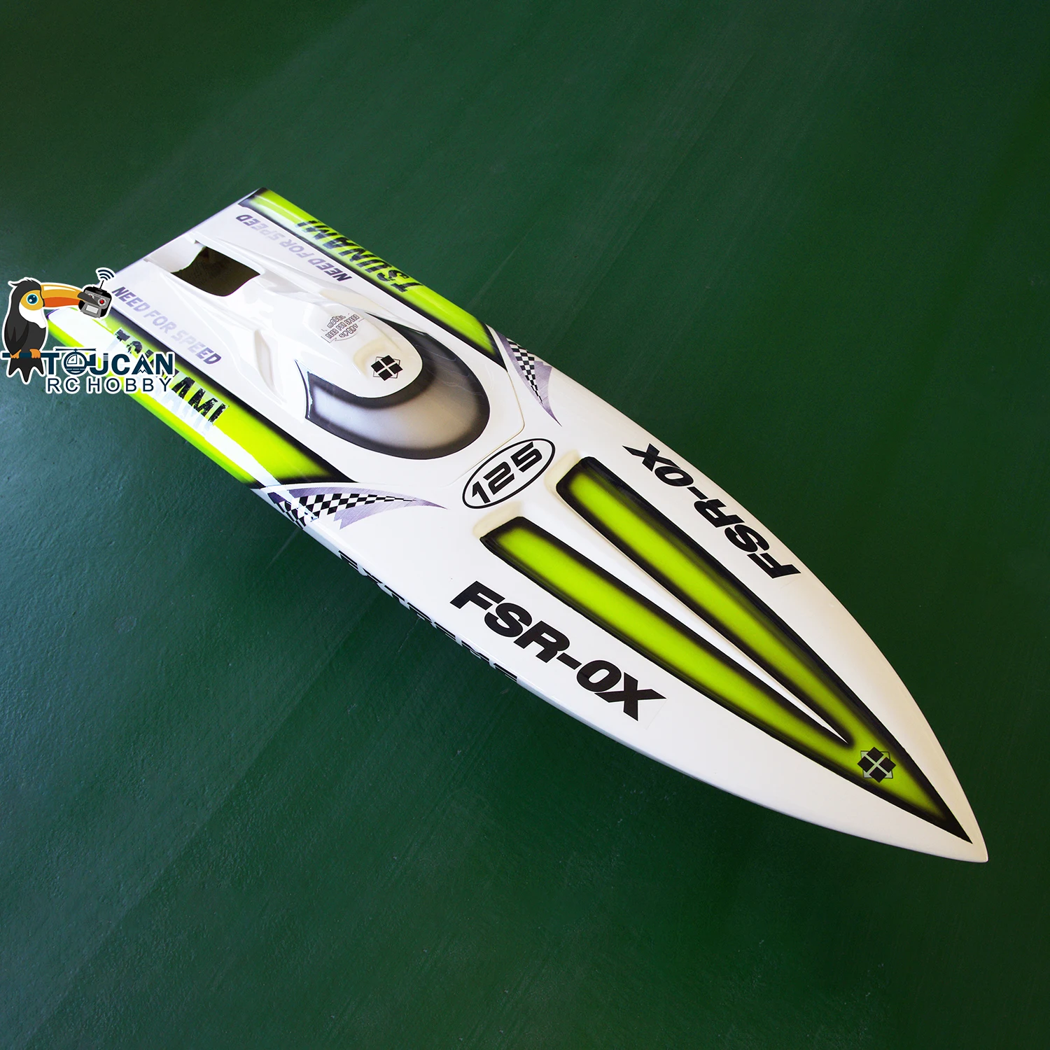 Scafo per barca RC in fibra di vetro fai-da-te per DT125 Tsunami Gaso-line modello di nave da corsa ad alta velocità TH20734-SMT6