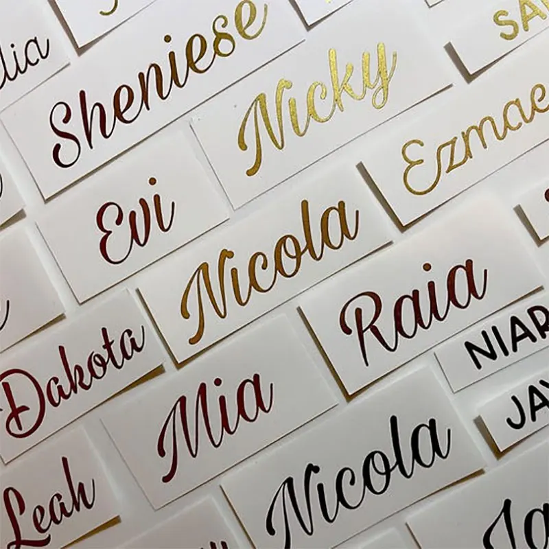 10pcs Personalized Vinyl Stickers Name Tags Multipack Guest List Seating Cards Bride Birthday Stickers Wedding Favors