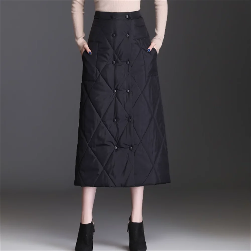 

Down cotton skirt autumn and winter warm thickened long winter women